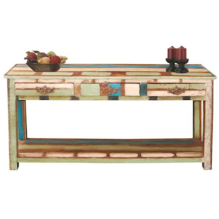 Vintage Hand Painted Sofa Console Table
